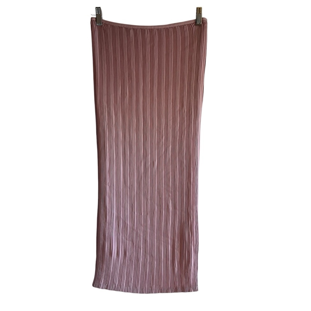 Babaton pleated column stretch midi skirt lined size M excellent condition